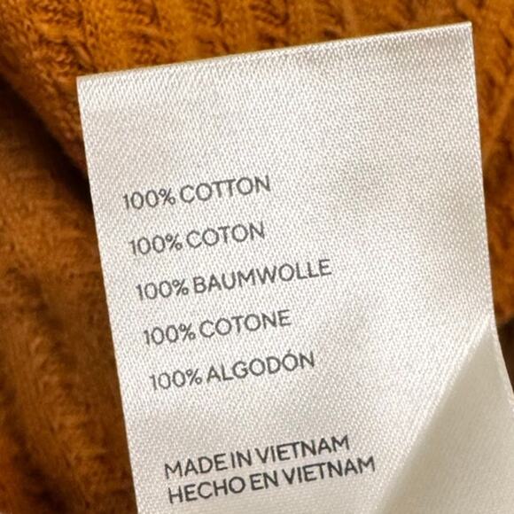 Free People Waffle Knit Cowl Neck Tunic Top Small Rust Orange Boho Layered Hem - Picture 4 of 6